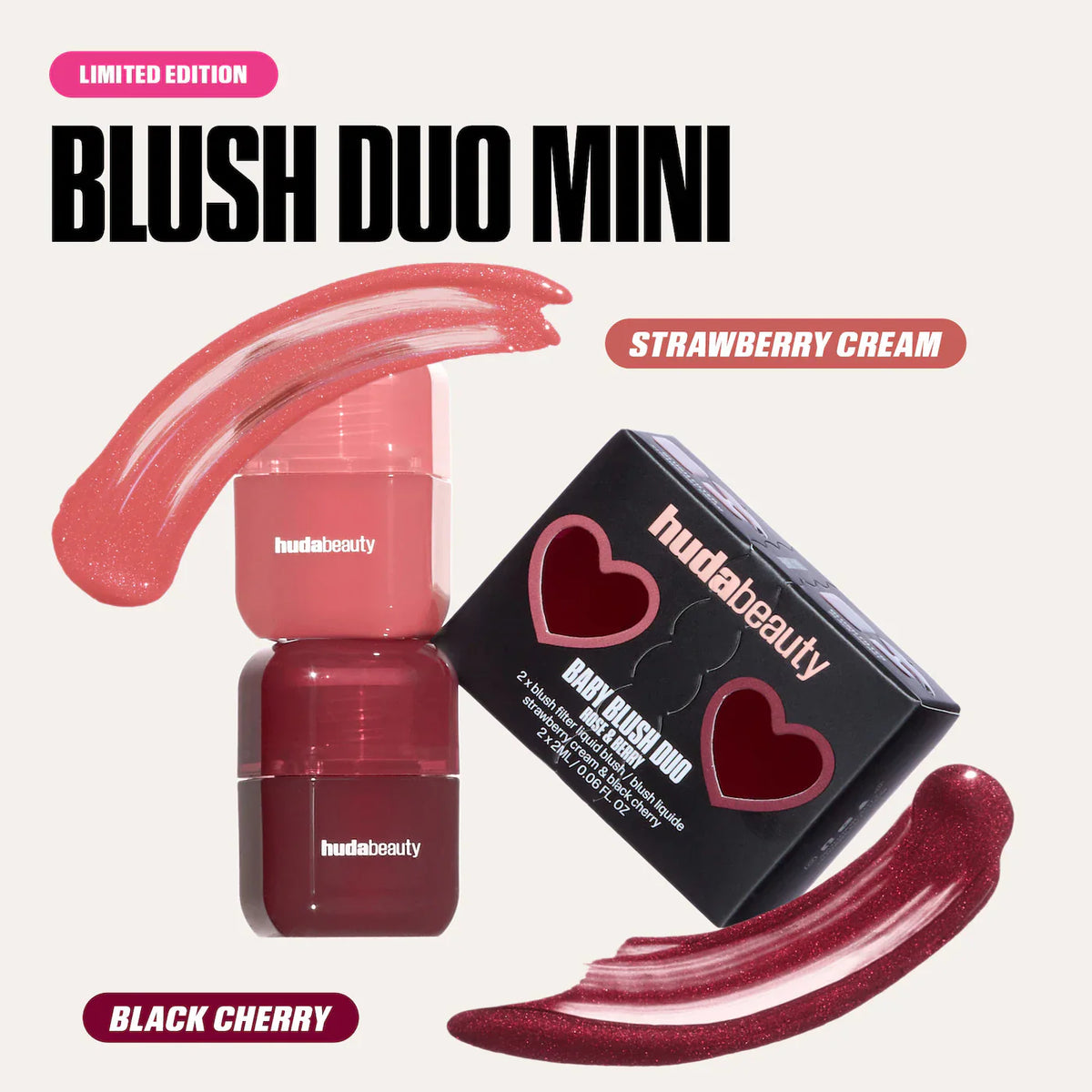 Huda Beauty Baby Blush Duo - Rose and Berry