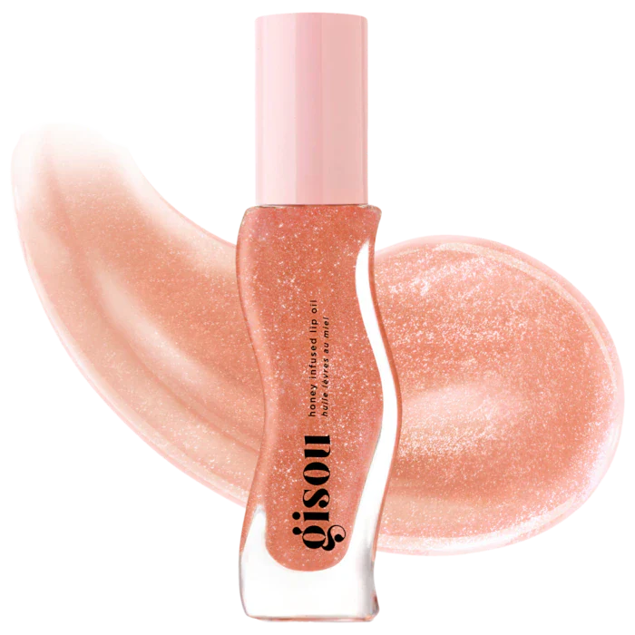 Gisou  Honey Infused Hydrating Lip Oil- Glazed Plum - Sheer Nude Shimmer