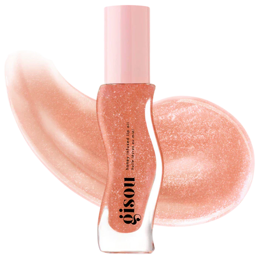 Gisou  Honey Infused Hydrating Lip Oil- Glazed Plum - Sheer Nude Shimmer