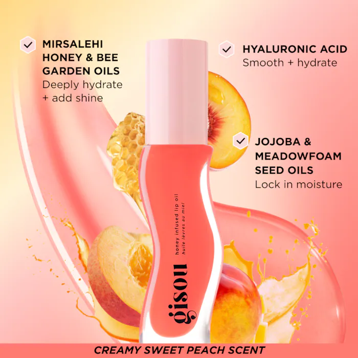 Gisou  Honey Infused Hydrating Lip Oil-Beellini Peach - Sheer Soft Peach