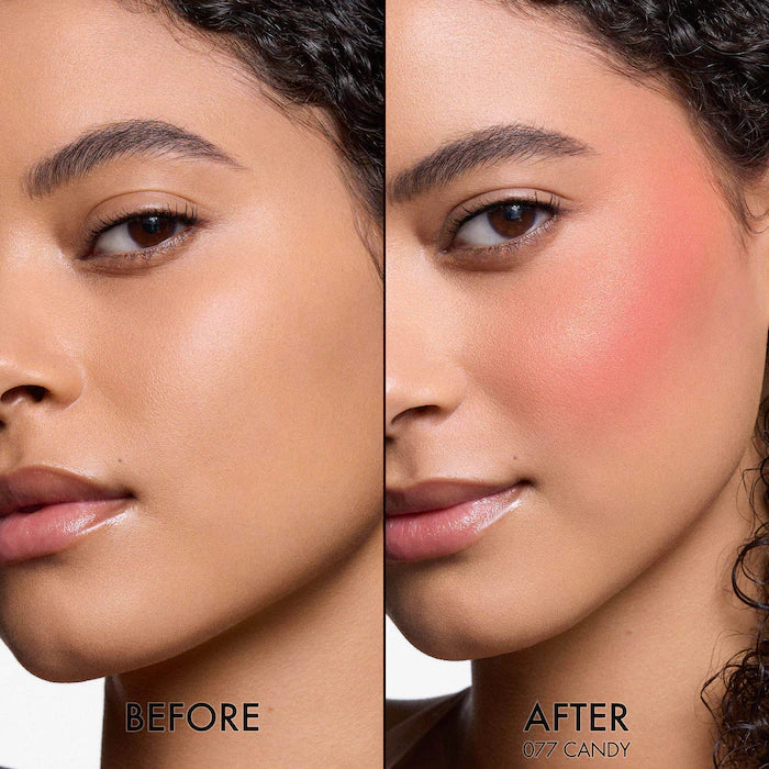 DIOR  Rosy Glow Powder Blush.                            Color: 077 Candy - a pearlescent bubblegum pink