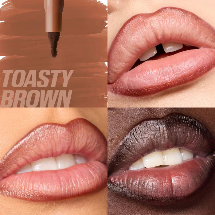 HUDA BEAUTY  Lip Contour Lip Stain for 12-Hour  : Toasty Brown - caramel brown