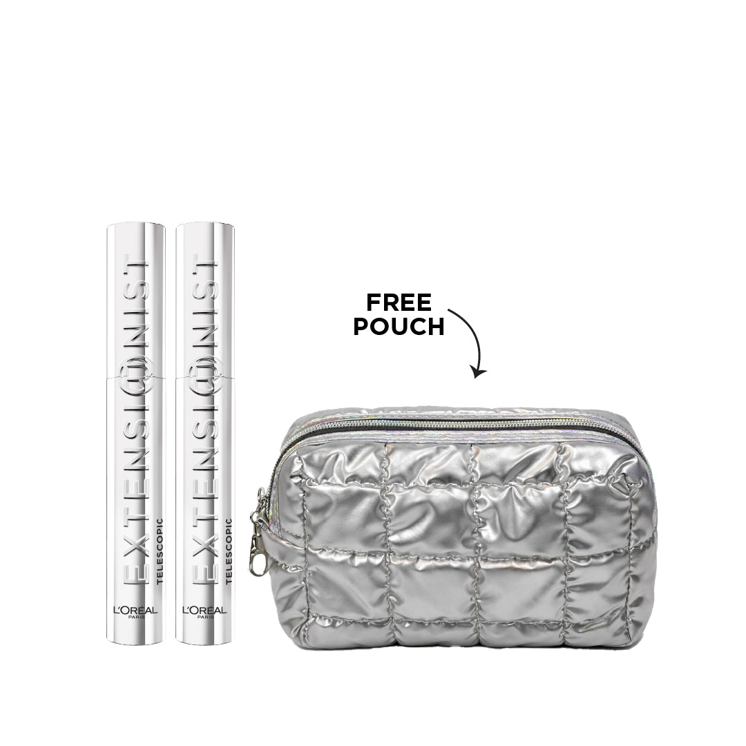 L’Oréal Paris Telescopic Extensionist Mascara Duo Bundle + Free Pouch