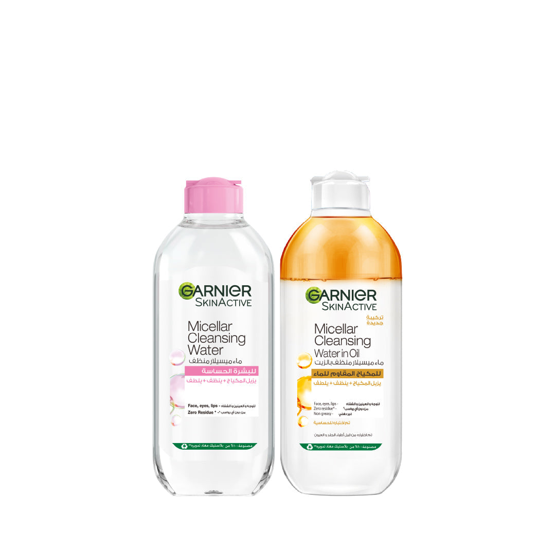 Garnier Micellar Water Facial Cleanser Natural & Oil Infused Bundle At 20% Off