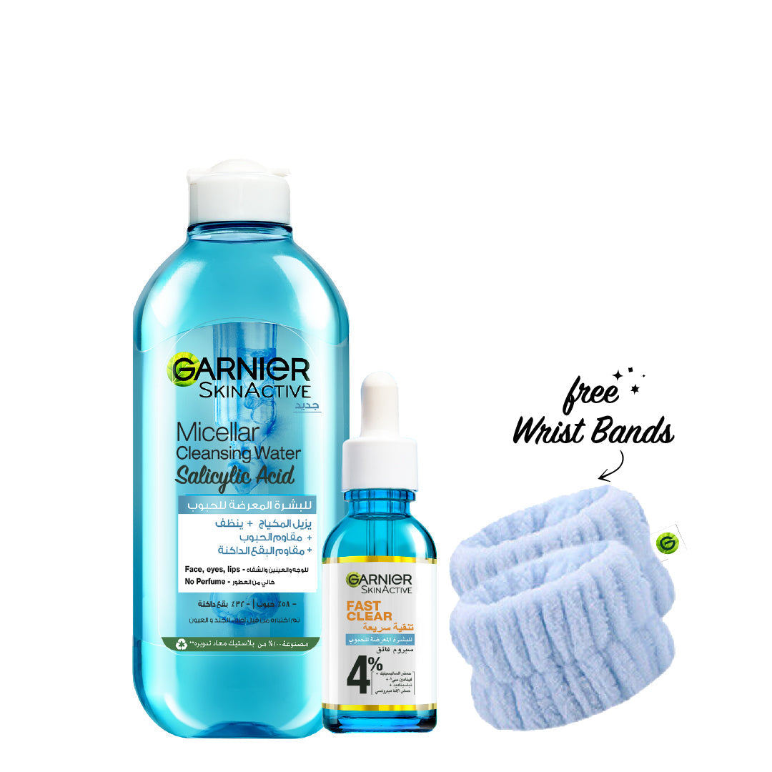 '-20% FREE Wrist Band Garnier FAST CLEAR - Serum + Micellar Water - Medaid International