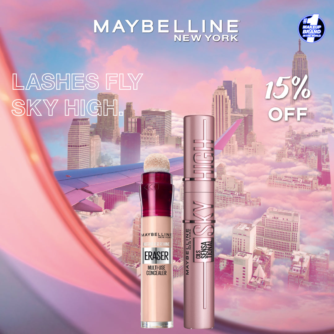 Maybelline Sky High Mascara  x Eraser Concealer Bundle with 15% OFF - Medaid International