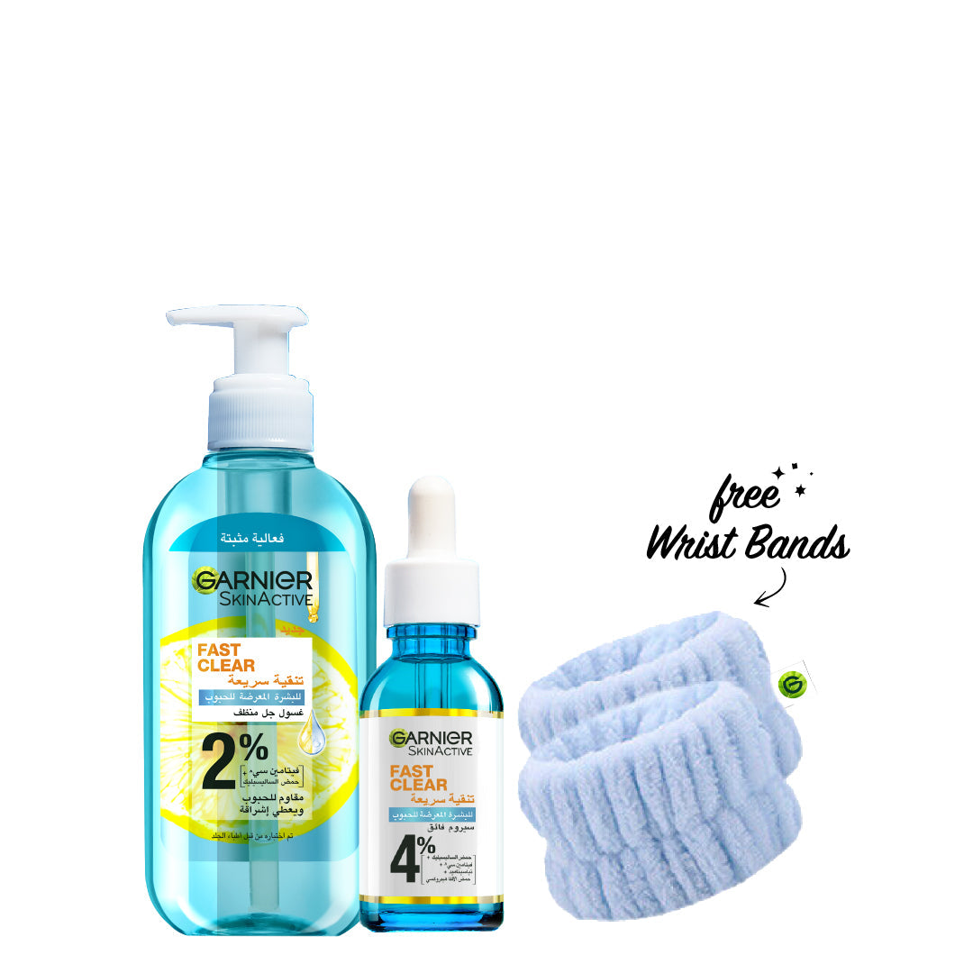 '-20% FREE Wrist Band Garnier FAST CLEAR - Gel Wash + Serum - Medaid International