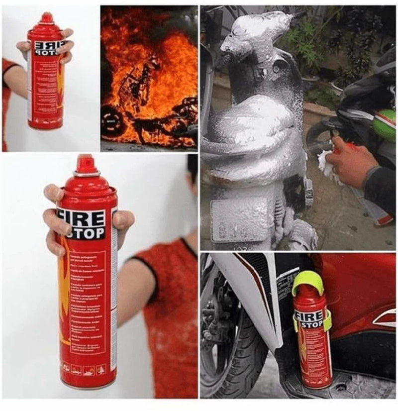 Fire Extinguisher Spray with Stand for Car and Home Use | Fire Stop Aluminium Spray - Medaid International