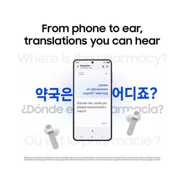Samsung Galaxy Buds 4 (2026) AI True Wireless Bluetooth Earbuds, Noise Cancelling, Hi-Res Audio, 1-Way Speaker, New Fit, IP54, Live Translation