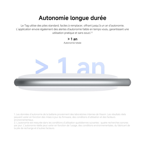 Xiaomi Smart Tag, Compatible Apple Find My and Google Android Find Hub, Bluetooth Tracker for Keys, Luggage, Bag, Wallet or Pet, IP67, Over One Year Battery Life, Pack of 1