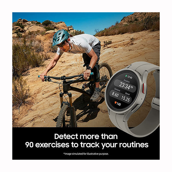 Samsung Galaxy Watch5 Pro 45mm Smartwatch, Body, Health, Fitness & Sleep Tracker, Sapphire Crystal Glass, GPS Route Tracking, Titanium Frame