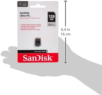 SanDisk 128GB Ultra Fit Hi-Speed USB 3.1 Flash Drive Small Form Factor Plug & Stay, up to 300MB/s - SDCZ430-128G-G46