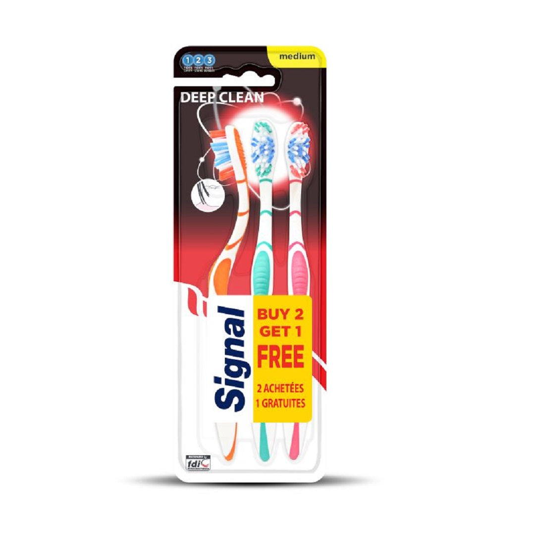 Signal Toothbrush Deep Clean Medium 2+1 Free - Medaid International