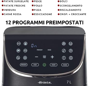 Ariete Digital Air Fryer 7L, Black Matt,1800W