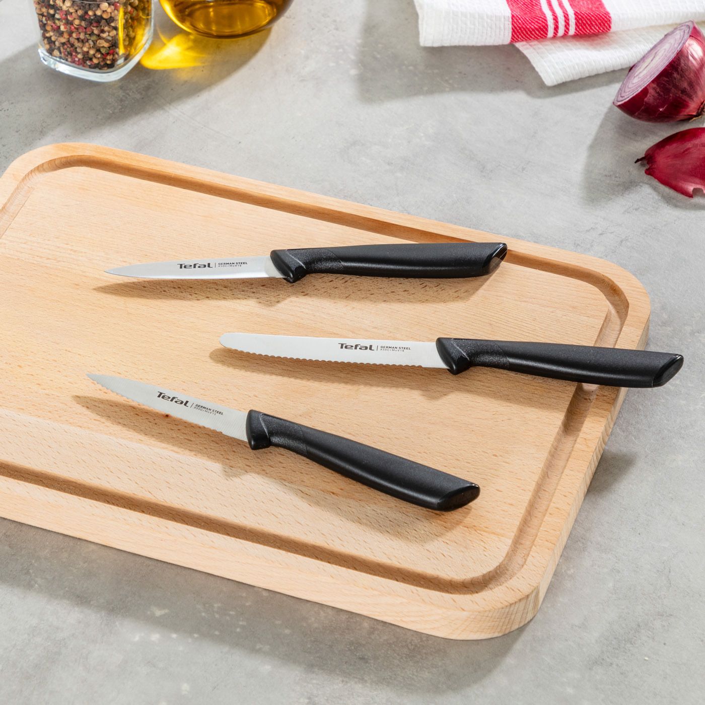 Tefal COLORFOOD knife set 3 pcs. black