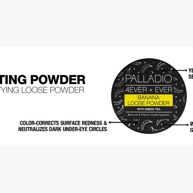 Palladio 4ever+ever BANANA loose powder with green tea
