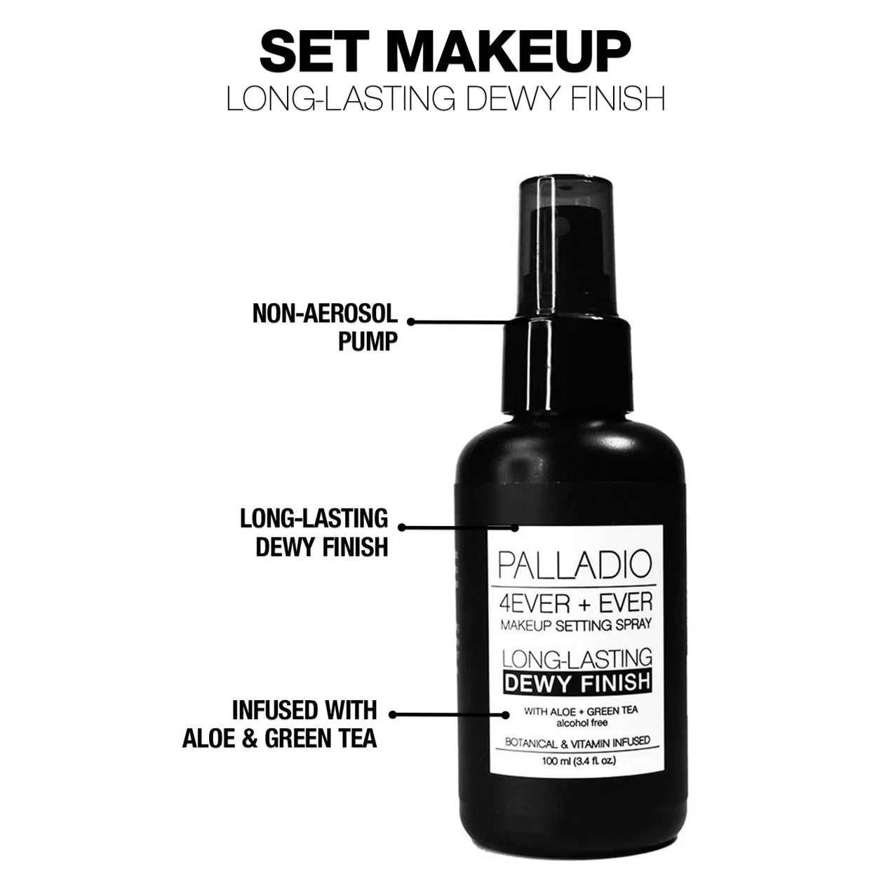 Palladio 4ever+ever DEWY finish make up setting spray 100ml