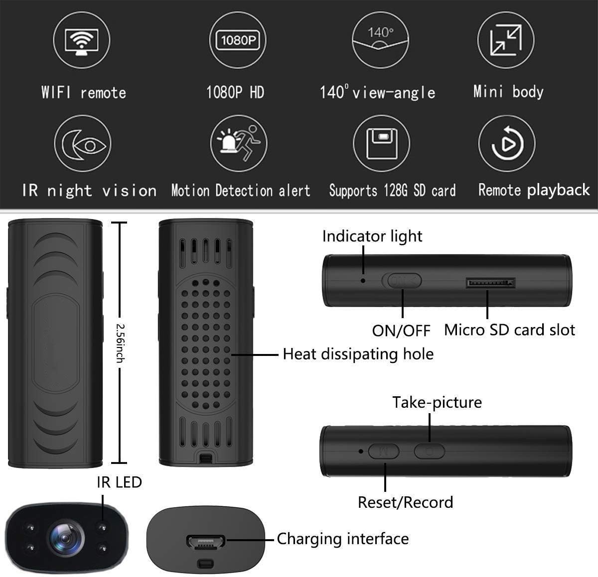 1080P Portable WiFi Hidden Camera