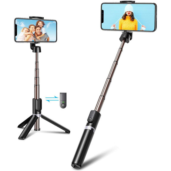 R1 Selfie Stick, Extendable Selfie Stick with Tripod Stand and Detachable Wireless Bluetooth Remote