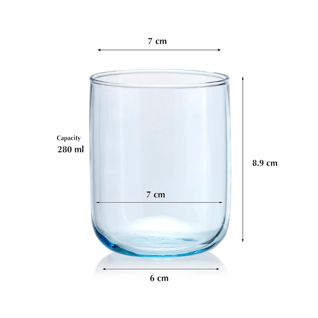 Set of 3 Iconic Blue Glass Glasses