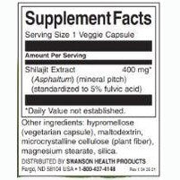 Swanson Shilajit Extract – 400 mg | 60 Capsules