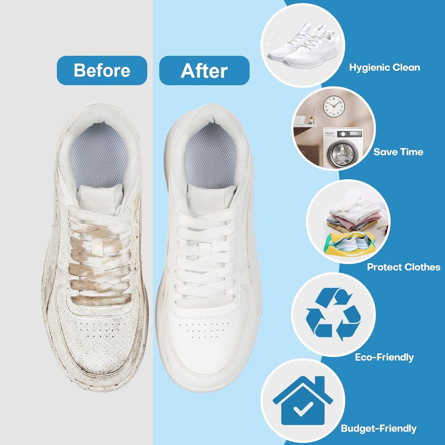 Laundry Shoe Bags – Machine-Washable Sneaker Cleaning Pouches