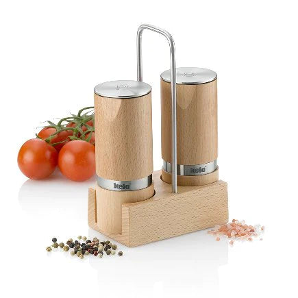 Kela Cruet Stand Salt & Pepper Mill - Light Brown