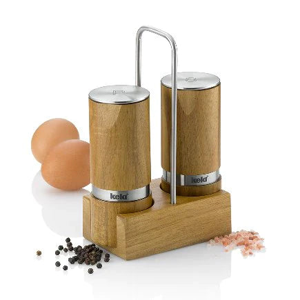 Kela Cruet Stand Salt & Pepper Mill - Brown