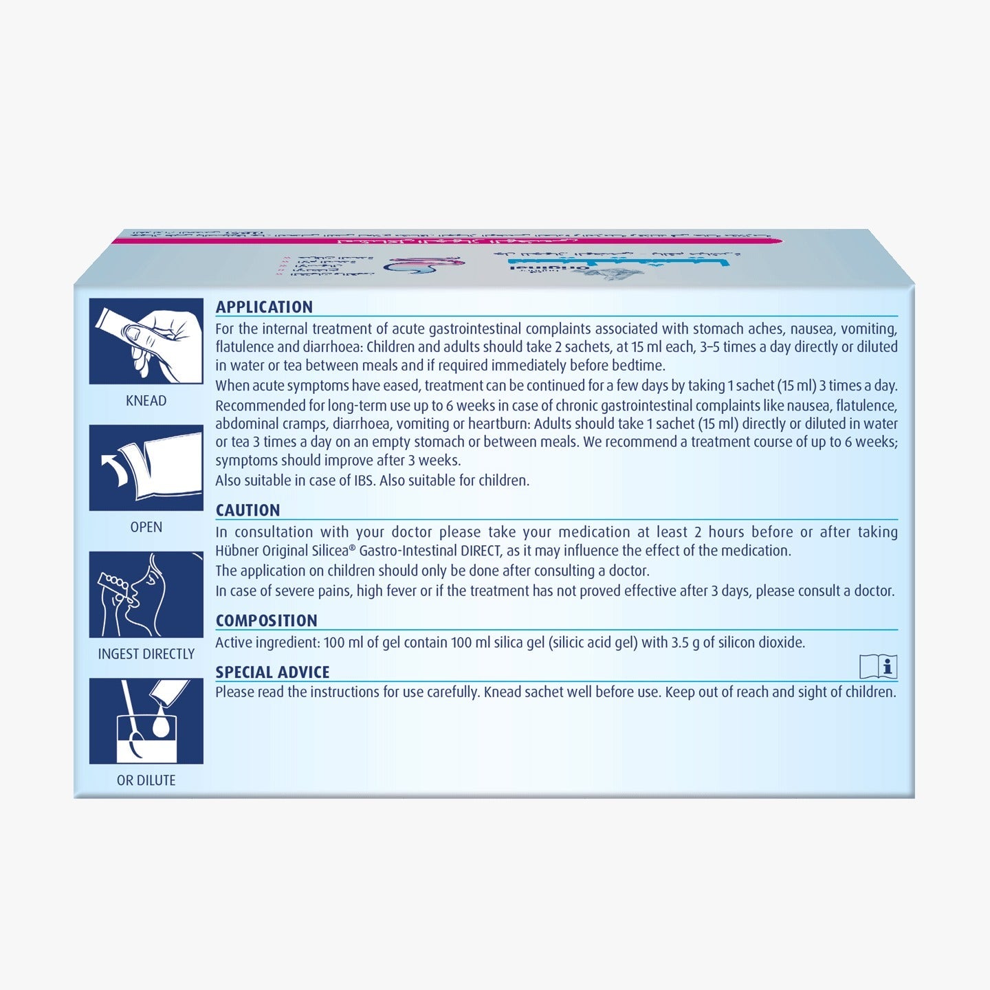 Hubner Original Silicea® Gastro-Intestinal Direct Gel 15x15ml
