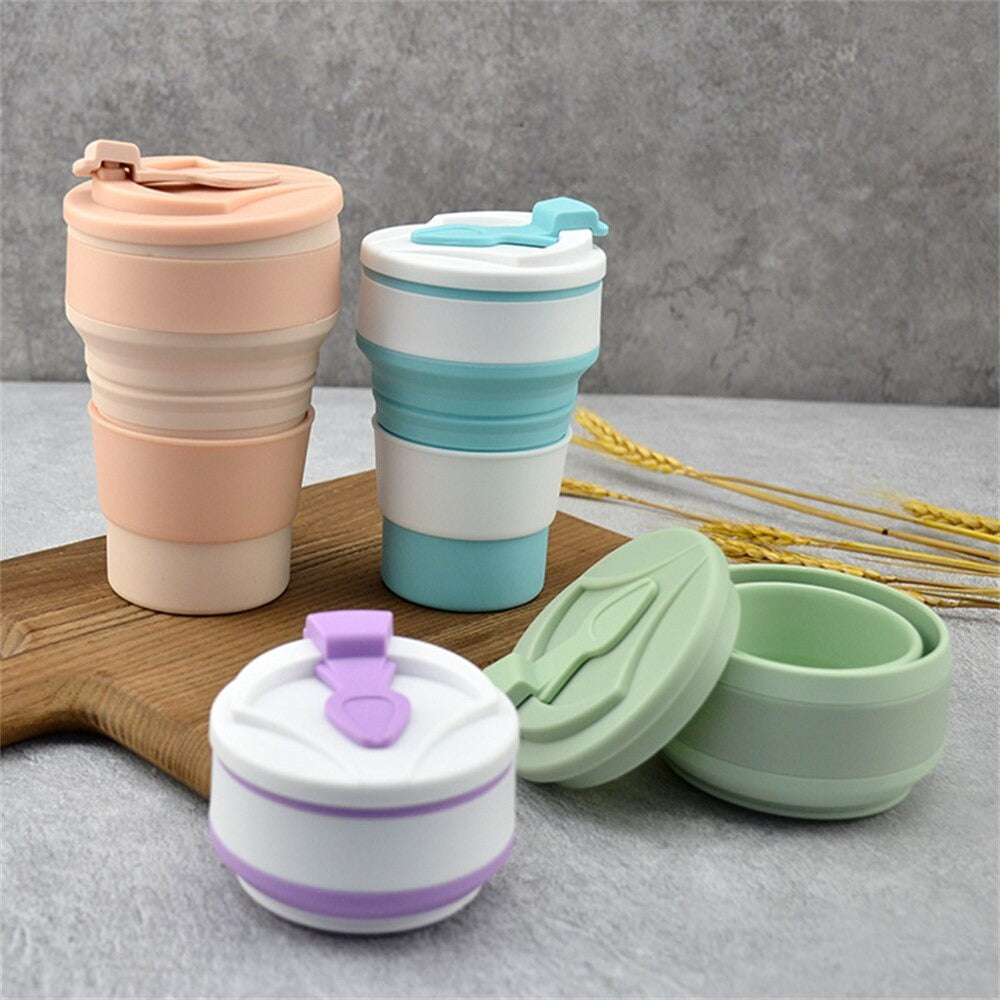 500 Ml Silicone Folding Water Cup Portable Travel Sports Cup Outdoor Camping Portable Folding Coffee