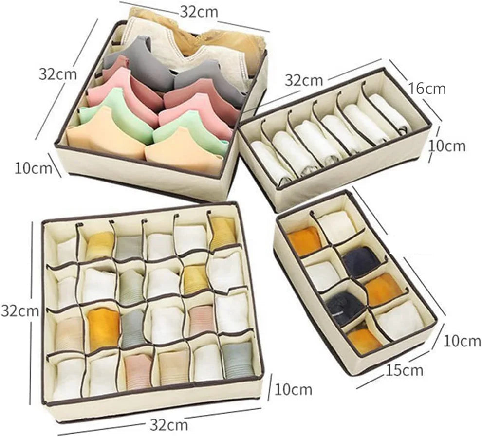Set of 4 Foldable Bra Organiser