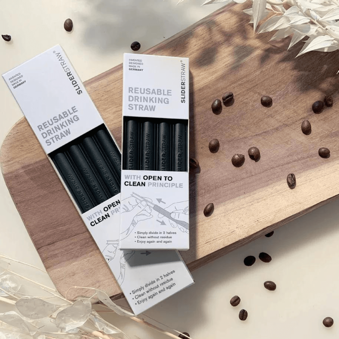 Slider Straws - Pack of 4 Reusable Plastic Straws