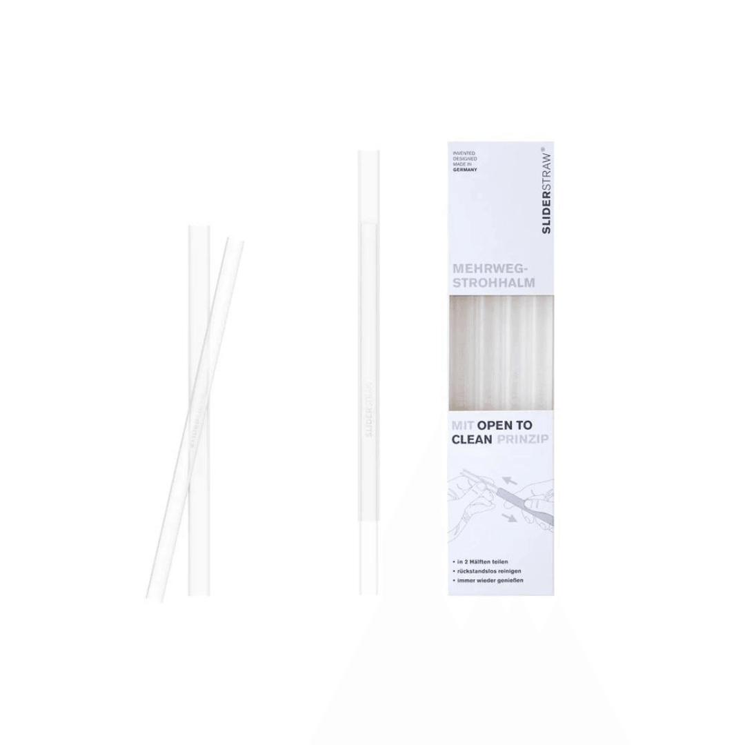 Slider Straws - Pack of 4 Reusable Plastic Straws