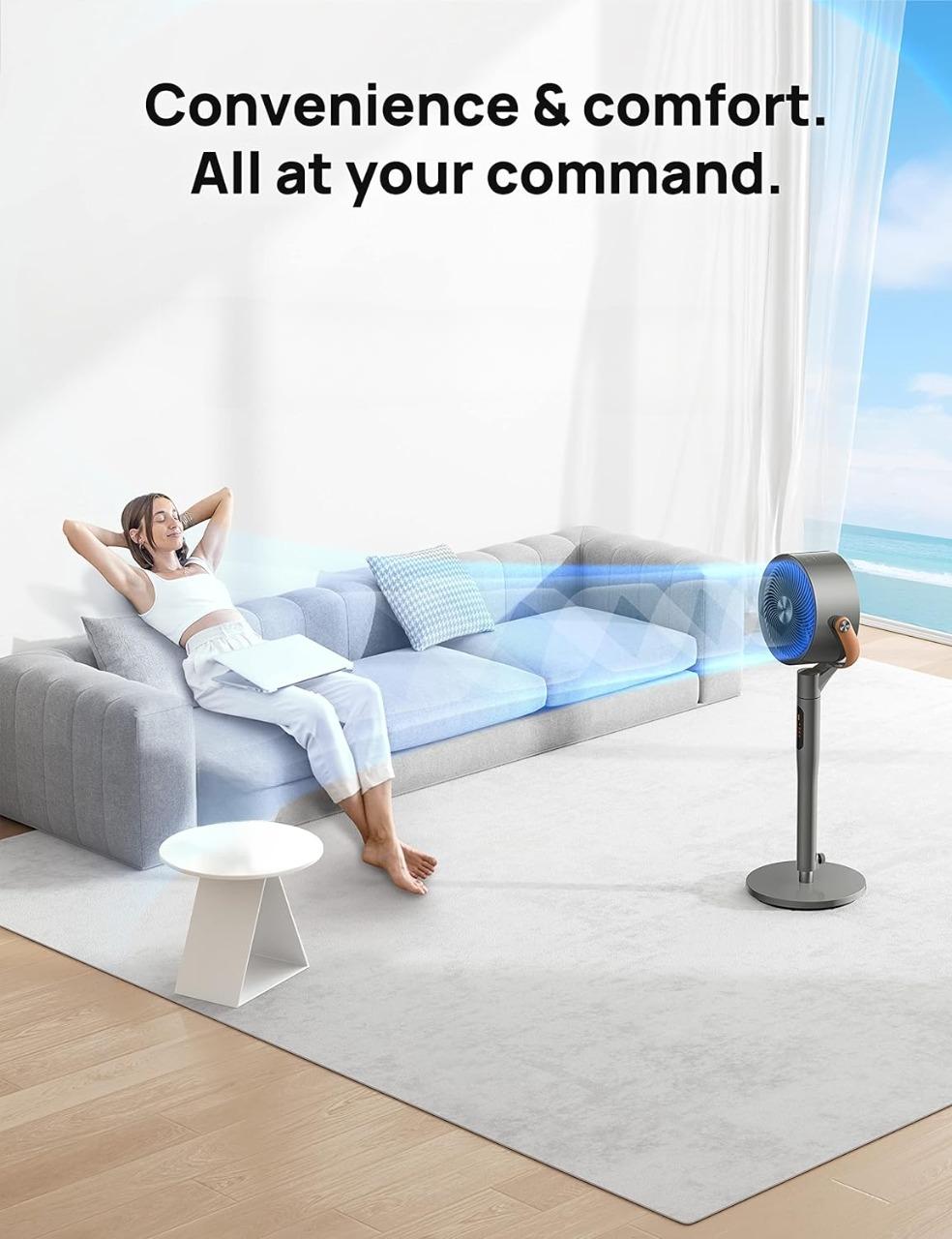 Smart Fan with Remote, Voice Control, Ultra Quiet, 120° Sweep, 105° Vertical Adjustment