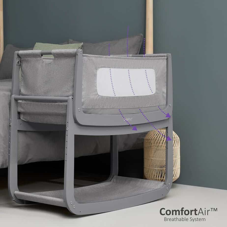 Snuz Dove Gray SnuzPod Bedside Crib