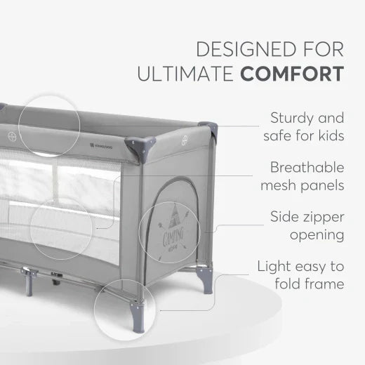 Kikkaboo - Baby Cot 2 Levels - So Gifted - Grey - 2023