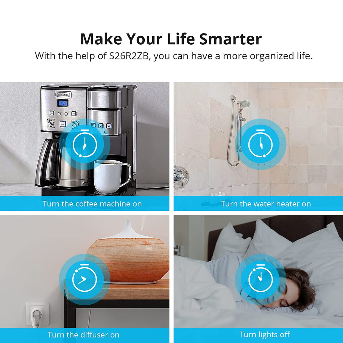 SONOFF S26R2 Smart Socket, Power Socket Smart Plug, Wifi Socket, Works With Amazon Alexa, Echo, Echo Dot, Google Home and IFTTT to Control Your Device Anytime, Anywhere