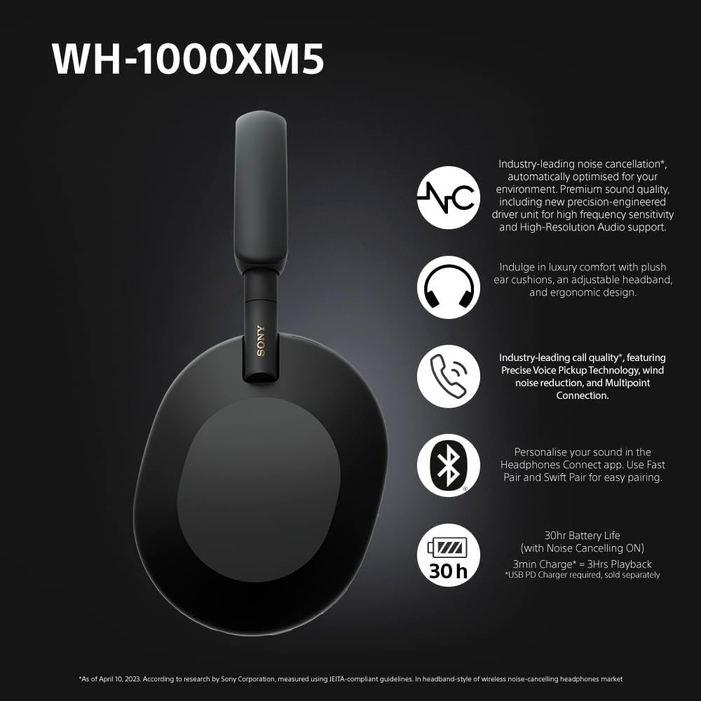 Sony WH-1000XM5 Noise Cancelling Wireless Headphones