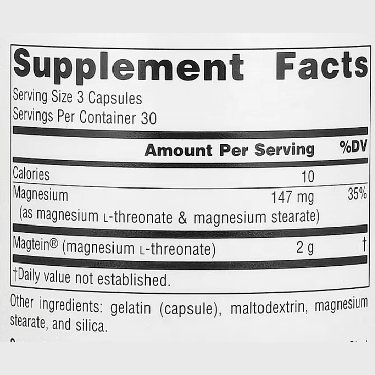 Source Naturals Magtein Magnesium L Threonate 90 Capsules