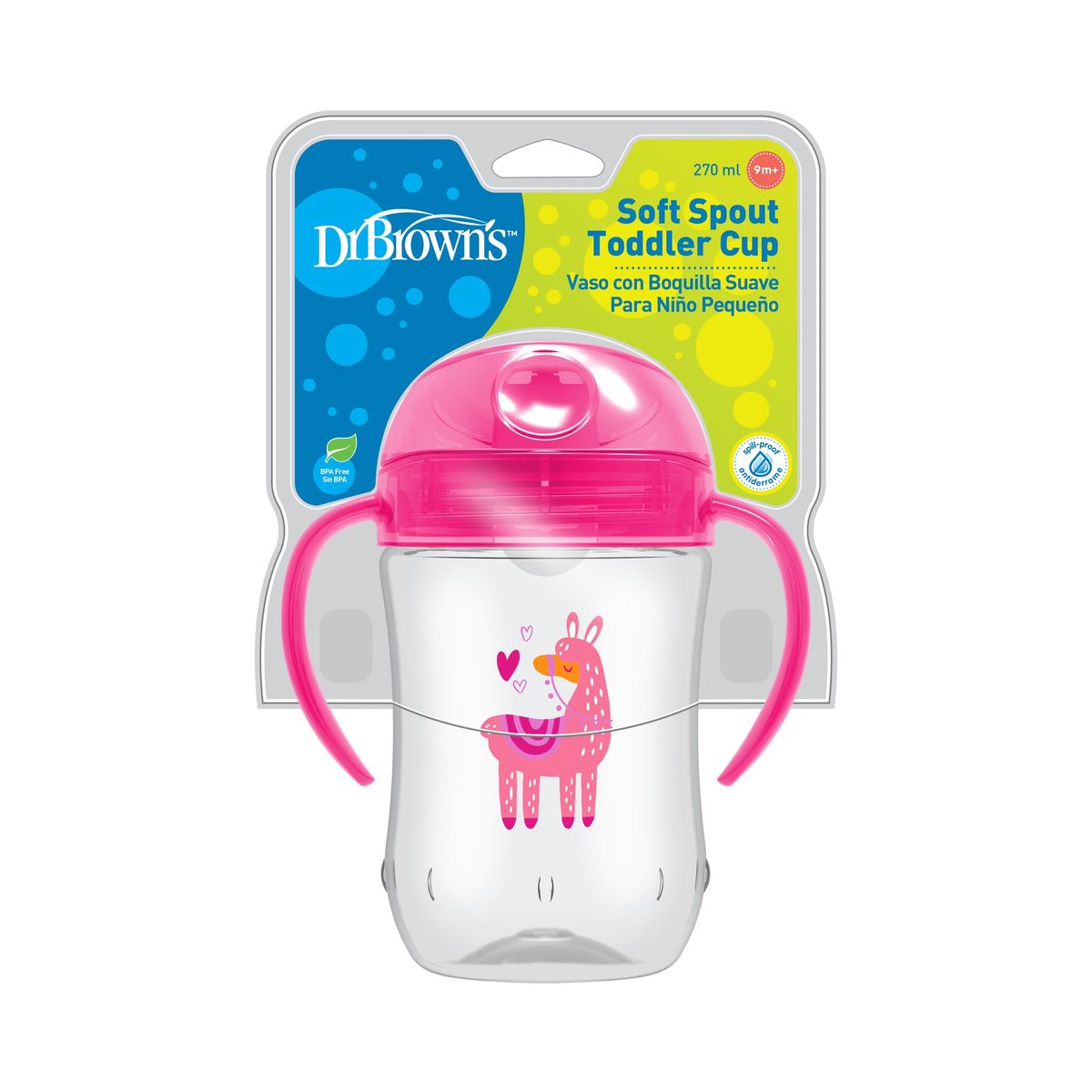 DrBrown's - Soft Spout Toddler Cup 270ML (9m+) - Pink Lama