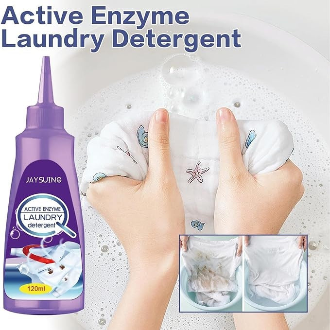 Oil & Stain Before Wash Remover - Active Enzyme Bright Clothing 120ml low مزيل البقع والزيت قبل الغسيل
