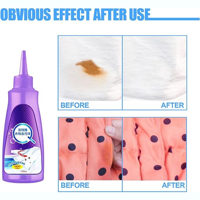 Oil & Stain Before Wash Remover - Active Enzyme Bright Clothing 120ml low مزيل البقع والزيت قبل الغسيل