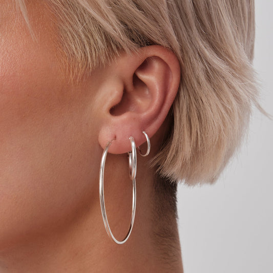 Kenneth Cole Women's Silver Hoop Earrings | Kenneth Cole In Lebanon