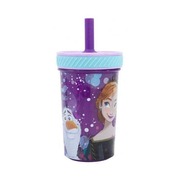 Disney Stor Drop Safe Silicone Straw PP Tumbler 370ml Frozen Violet - 74287
