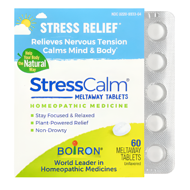 Boiron, StressCalm®, Unflavored, 60 Meltaway Tablets