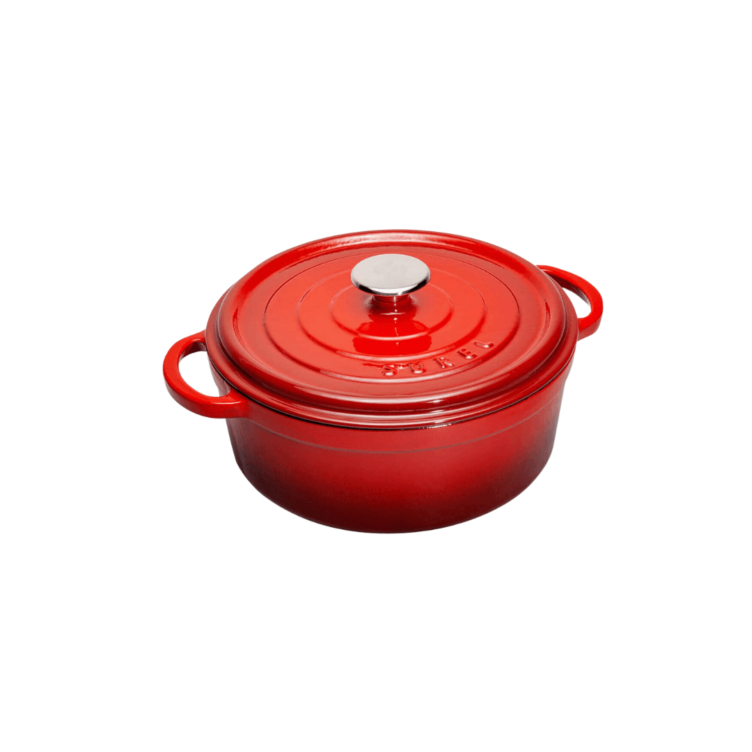 Sürel Red Cast Iron Deep Casserole 28 cm