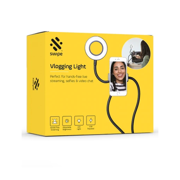 Thumbs Up! Swipe Vlogging Light, Perfect for Hands-free Live Streaming, Selfies & Video Chat