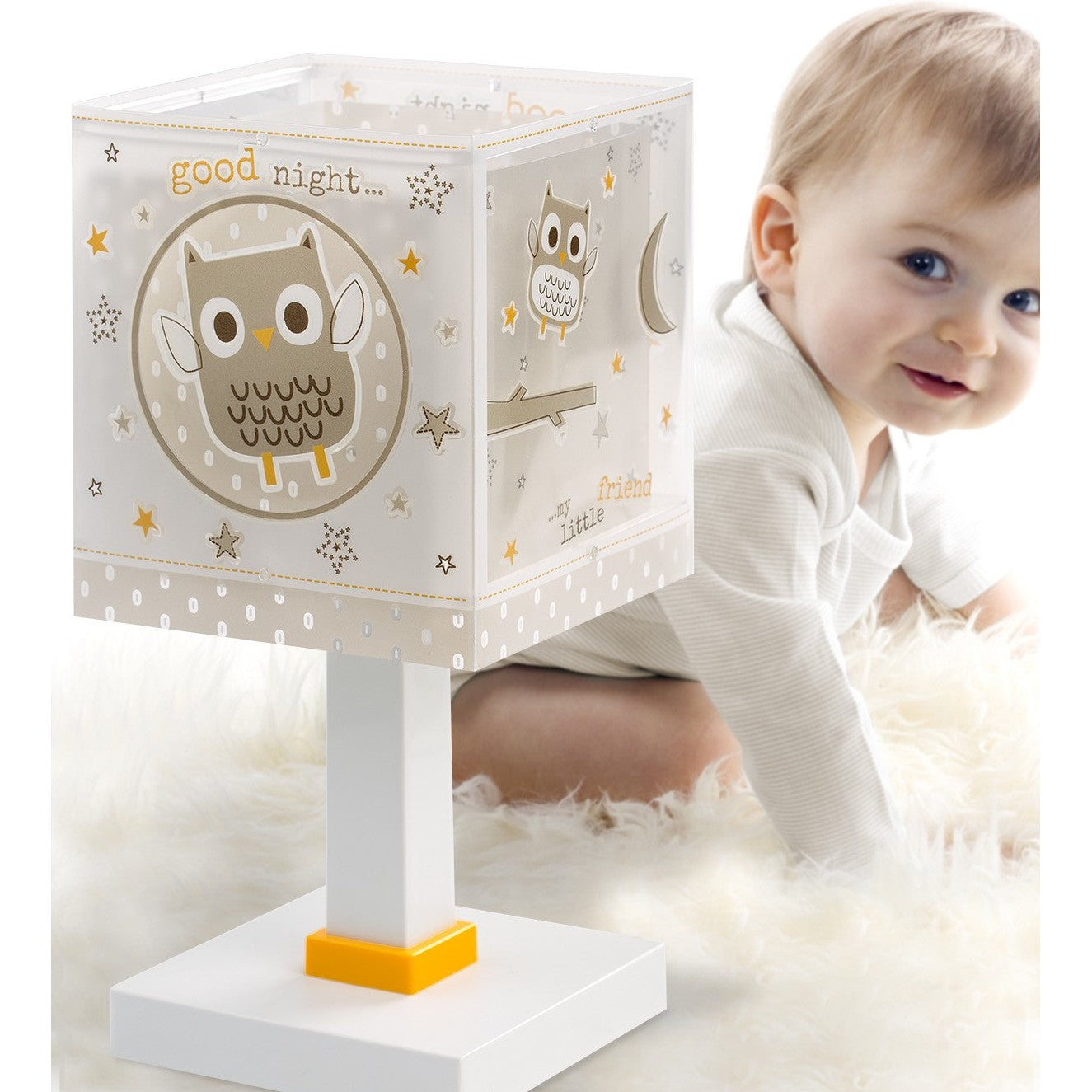Dalber Childrens Table Lamp Good Night Glow Shade