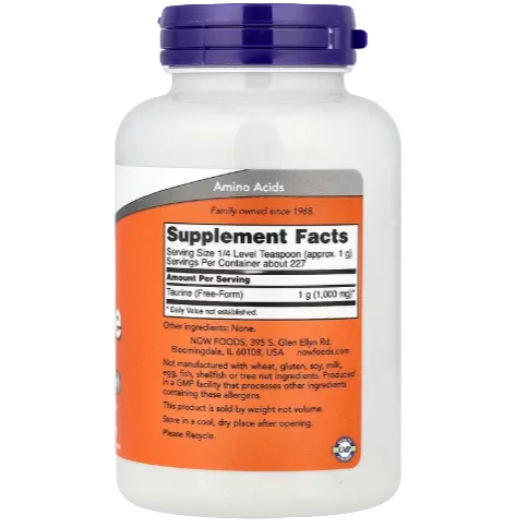 NOW Foods, Taurine Pure Powder, 8 oz (227 g)