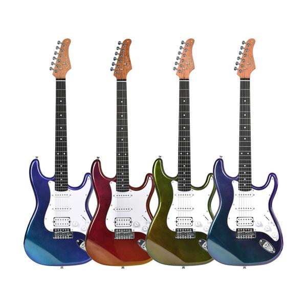 TAYSTE Guitar Electric, KST215 Blue to purple, red to gold with 5mm Padded Bag